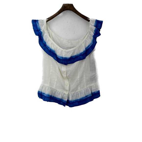 RALPH LAUREN Off Shoulder Ruffle White Top Size 4 NWT - Picture 1 of 5